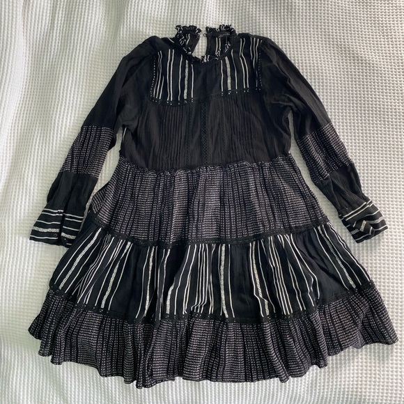 Zara Tiered Mock Neck Dress- M - Picture 2 of 4